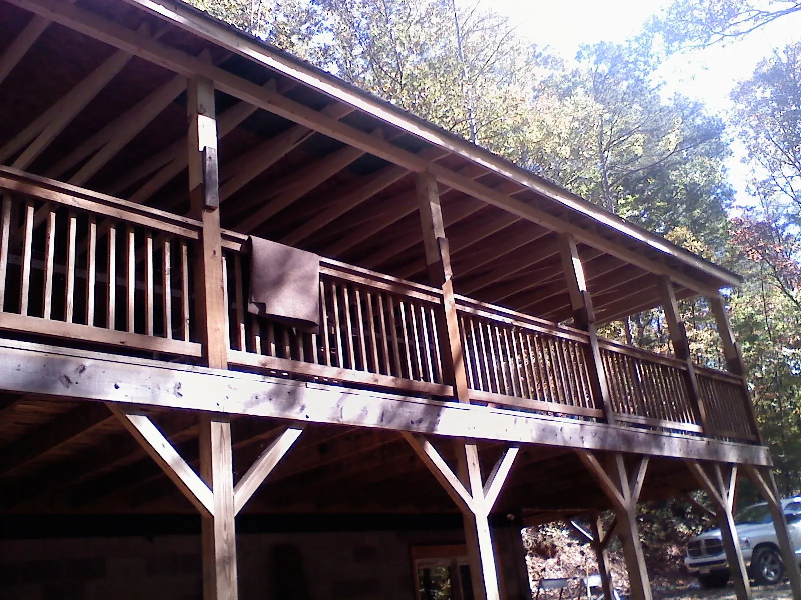 Timber framing under a new elevated porch and deck — Roof Leak Repair in Luna Pier by Roofing Brothers